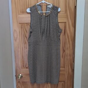 Michael Kors Geometric Mini Dress with Gold Accent